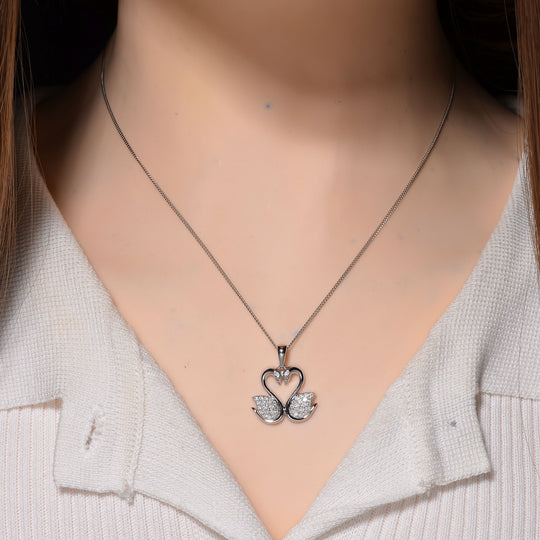 Moissanit Anhänger mit Kette ca. 45 cm, 925 Silber rhodiniert ca. 0.37 ct