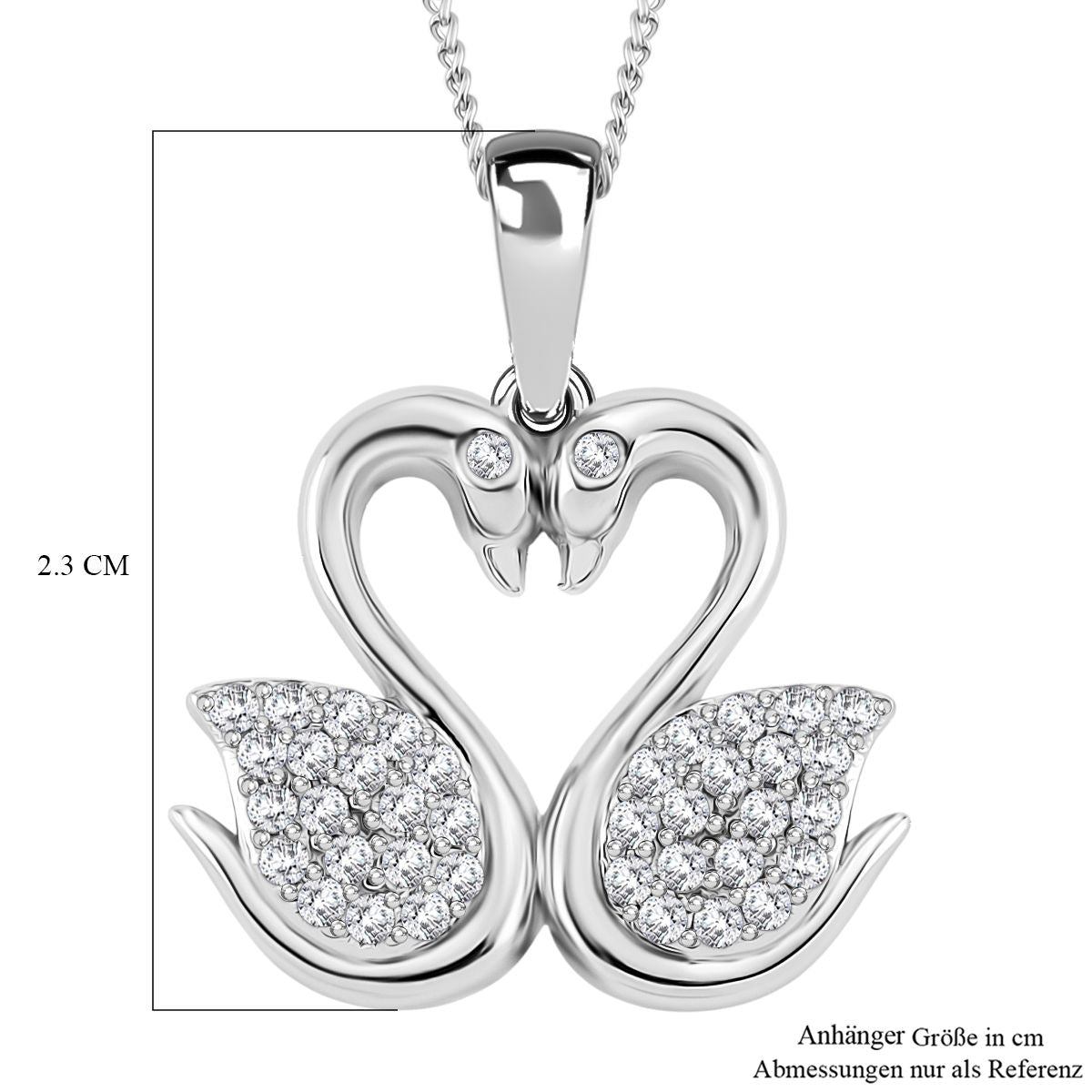 Moissanit Anhänger mit Kette ca. 45 cm, 925 Silber rhodiniert ca. 0.37 ct