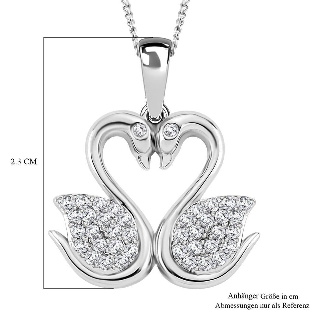 Moissanit Anhänger mit Kette ca. 45 cm, 925 Silber rhodiniert ca. 0.37 ct