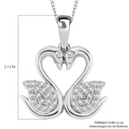 Moissanit Anhänger mit Kette ca. 45 cm, 925 Silber rhodiniert ca. 0.37 ct