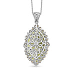 D'joy Natürlicher Peridot Anhänger mit Kette ca. 50 cm, 925 Silber Rhodiniert und 750 Gelbgold Vermeil ca. 5.59 ct