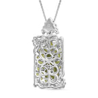 D'joy Natürlicher Peridot Anhänger mit Kette ca. 50 cm, 925 Silber Rhodiniert und 750 Gelbgold Vermeil ca. 5.29 ct