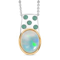 AA Natürlicher, äthiopischer Welo Opal, Smaragd Anhänger mit Kette, ca. 50 cm, 925 Silber rhodiniert ca. 2.89 ct