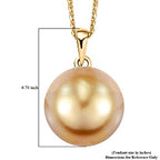 AAA Goldene Südsee Perle (13-14mm) Anhänger mit Kette (7-8 Werktage Lieferzeit) ca. 45 cm 750 Gold