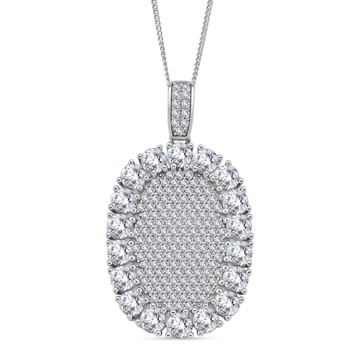 Moissanit Anhänger mit Kette ca. 45 cm, 925 Silber rhodiniert ca. 5.99 ct