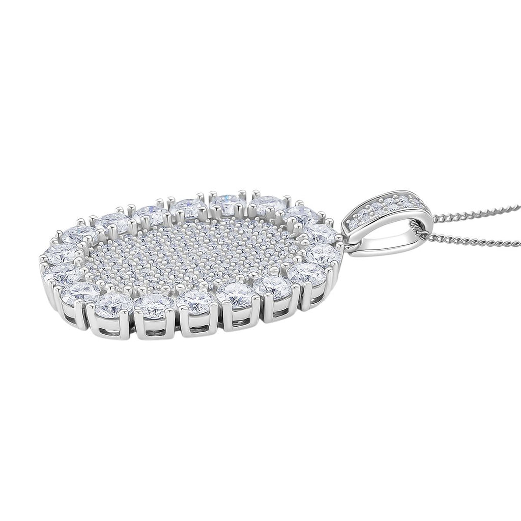 Moissanit Anhänger mit Kette ca. 45 cm, 925 Silber rhodiniert ca. 5.99 ct