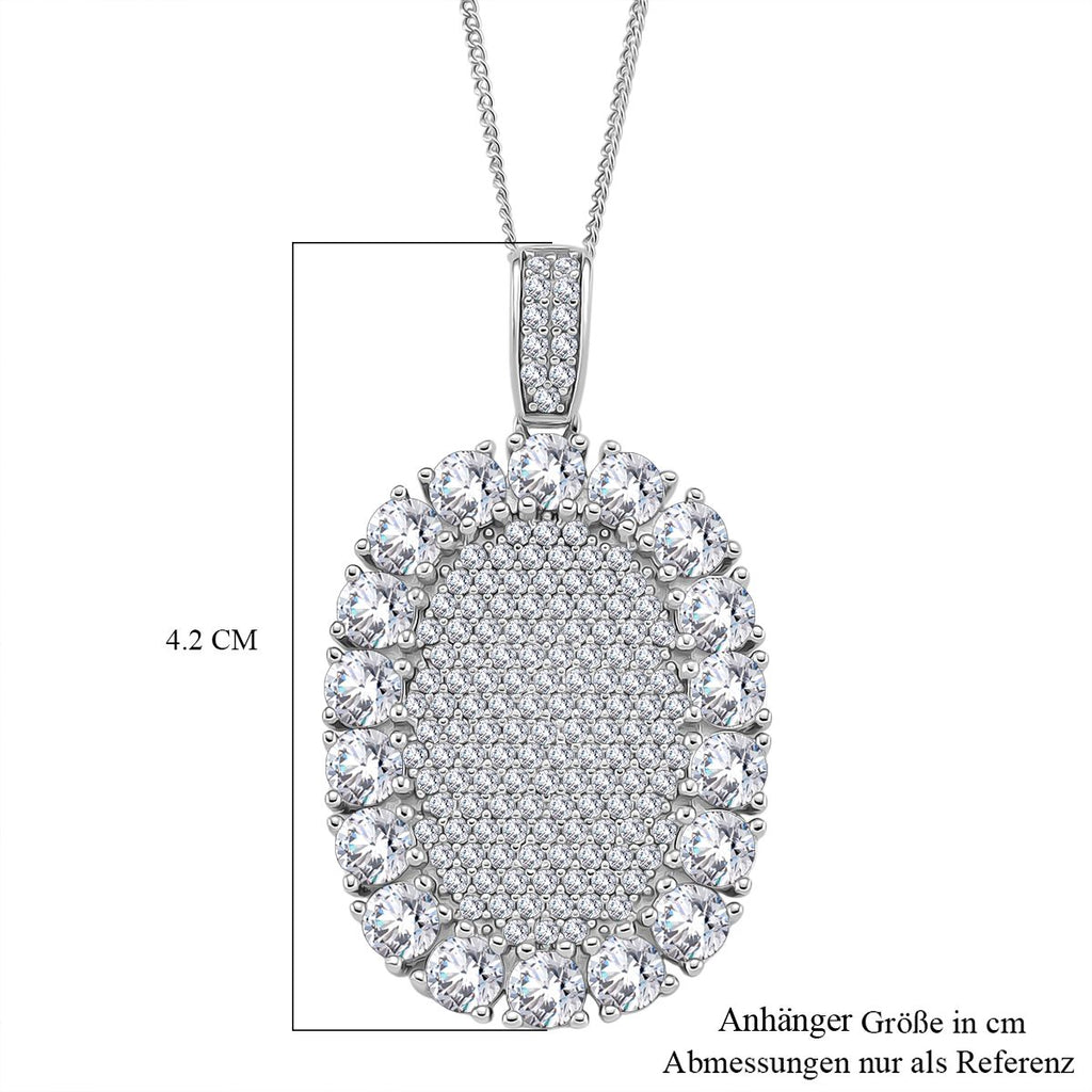 Moissanit Anhänger mit Kette ca. 45 cm, 925 Silber rhodiniert ca. 5.99 ct