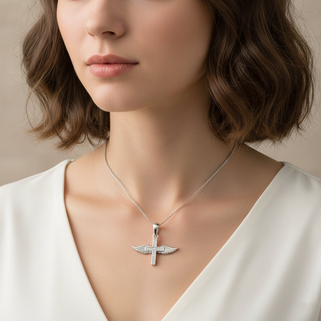 Moissanit Anhänger mit Kette ca. 45 cm, 925 Silber rhodiniert