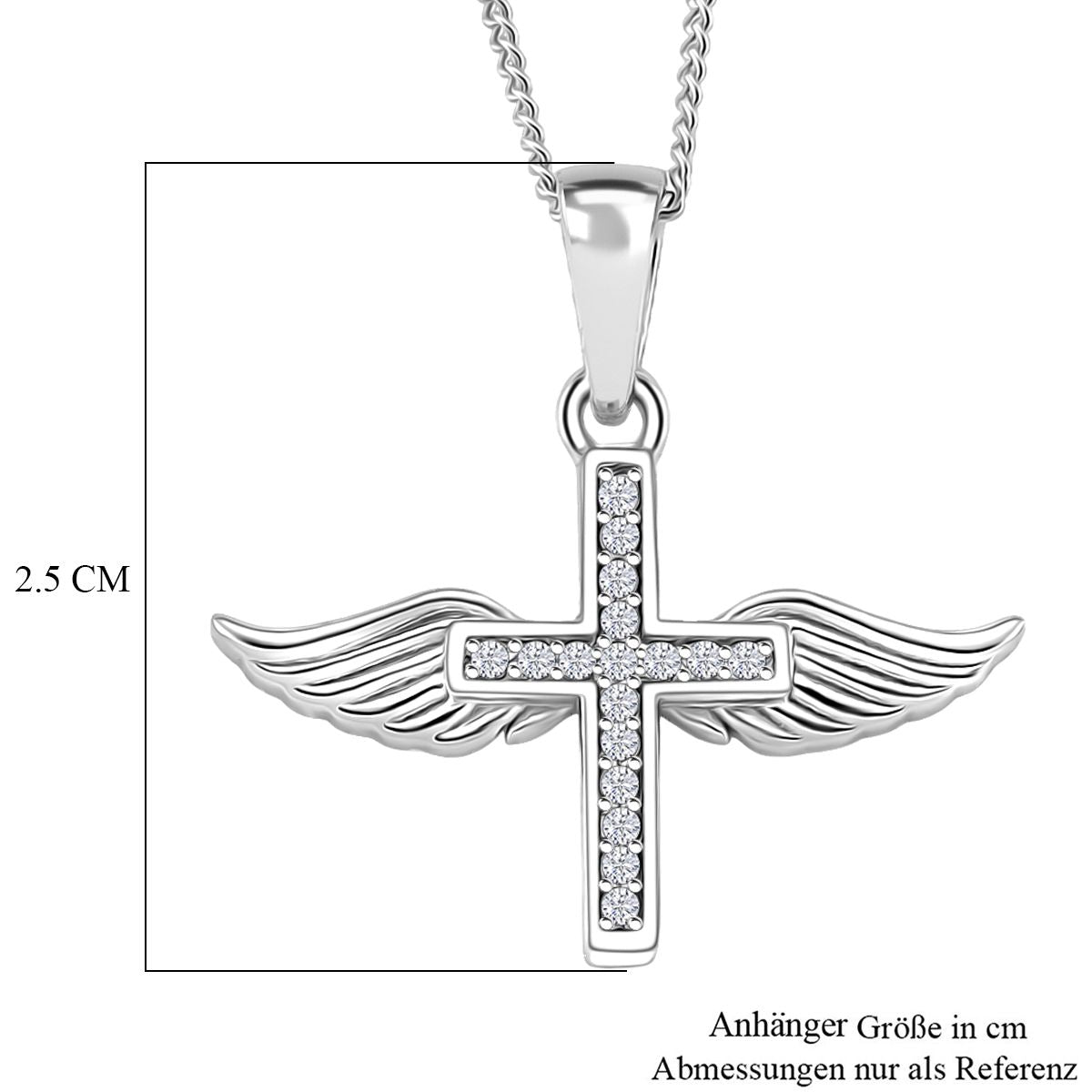 Moissanit Anhänger mit Kette ca. 45 cm, 925 Silber rhodiniert