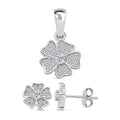 2er Set - Moissanit Anhänger und Ohrringe, 925 Silber rhodiniert ca. 0.58 ct