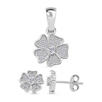 2er Set - Moissanit Anhänger und Ohrringe, 925 Silber rhodiniert ca. 0.58 ct