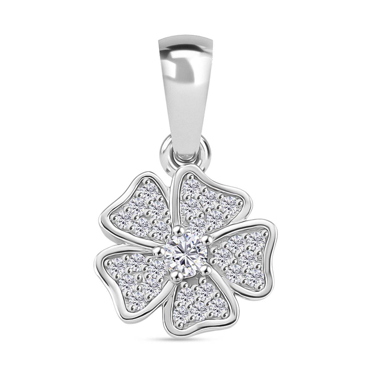 2er Set - Moissanit Anhänger und Ohrringe, 925 Silber rhodiniert ca. 0.58 ct
