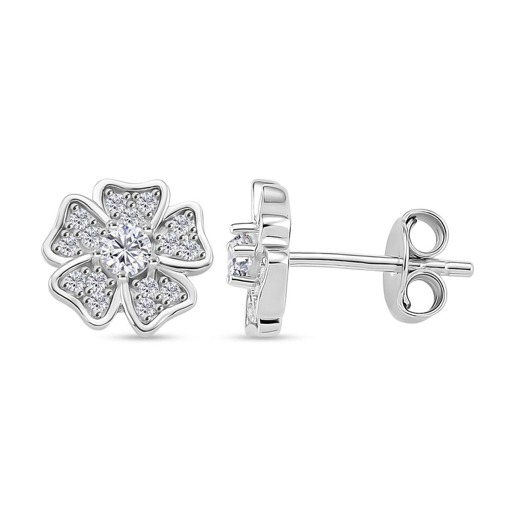 2er Set - Moissanit Anhänger und Ohrringe, 925 Silber rhodiniert ca. 0.58 ct