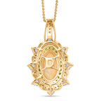 D'Joy AA Natürlicher, äthiopischer Welo Opal, Moissanit Schmuckset ca. 50 cm 925 Silber 750 Gelbgold Vermeil ca. 4.55 ct