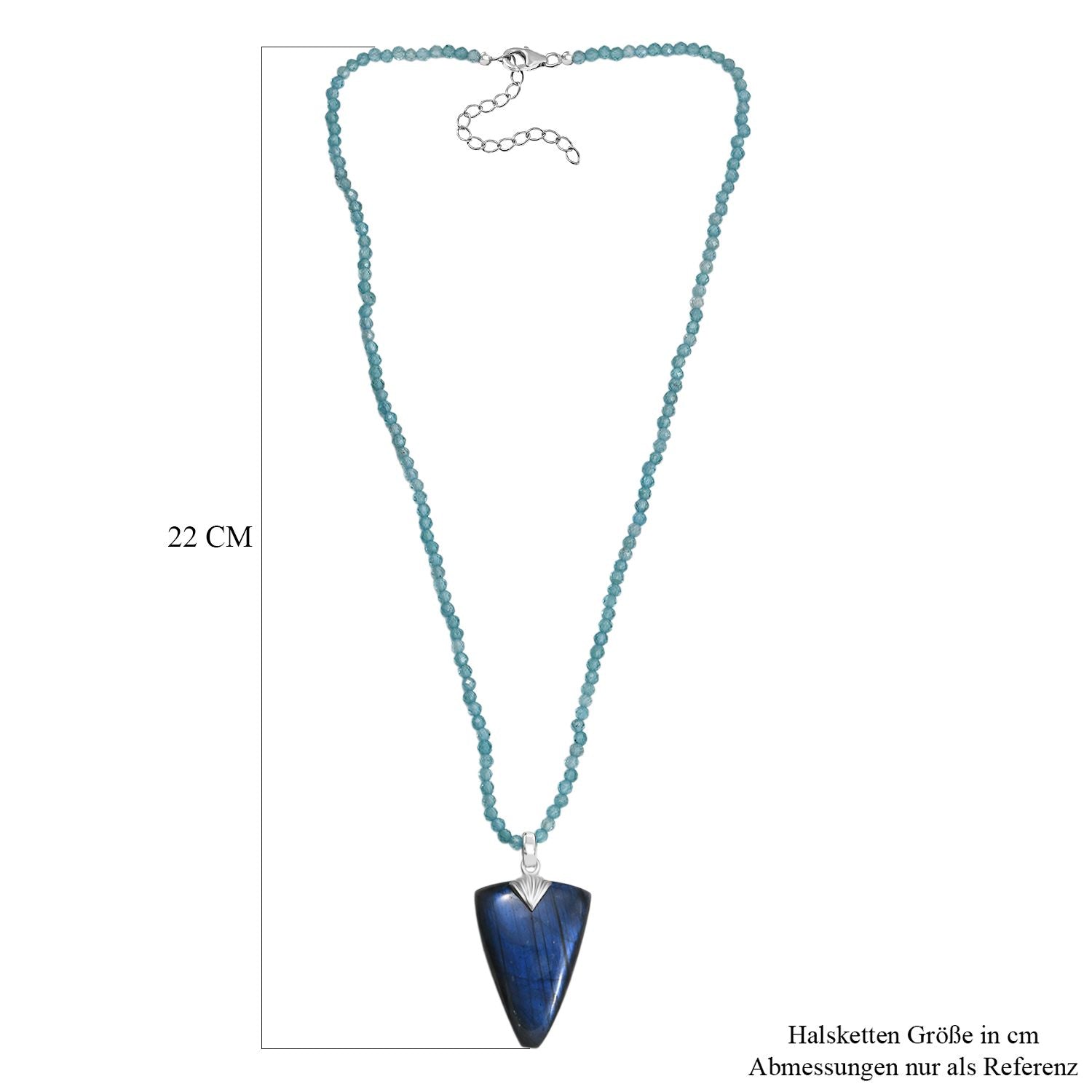 D'Joy AAA Labradorit, Apatit Schmuckset ca. 45 cm 925 Silber rhodiniert ca. 79,24 ct.
