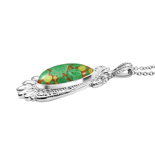 Grünes Türkis Schmuckset Edelstahl ca. 25.00 ct
