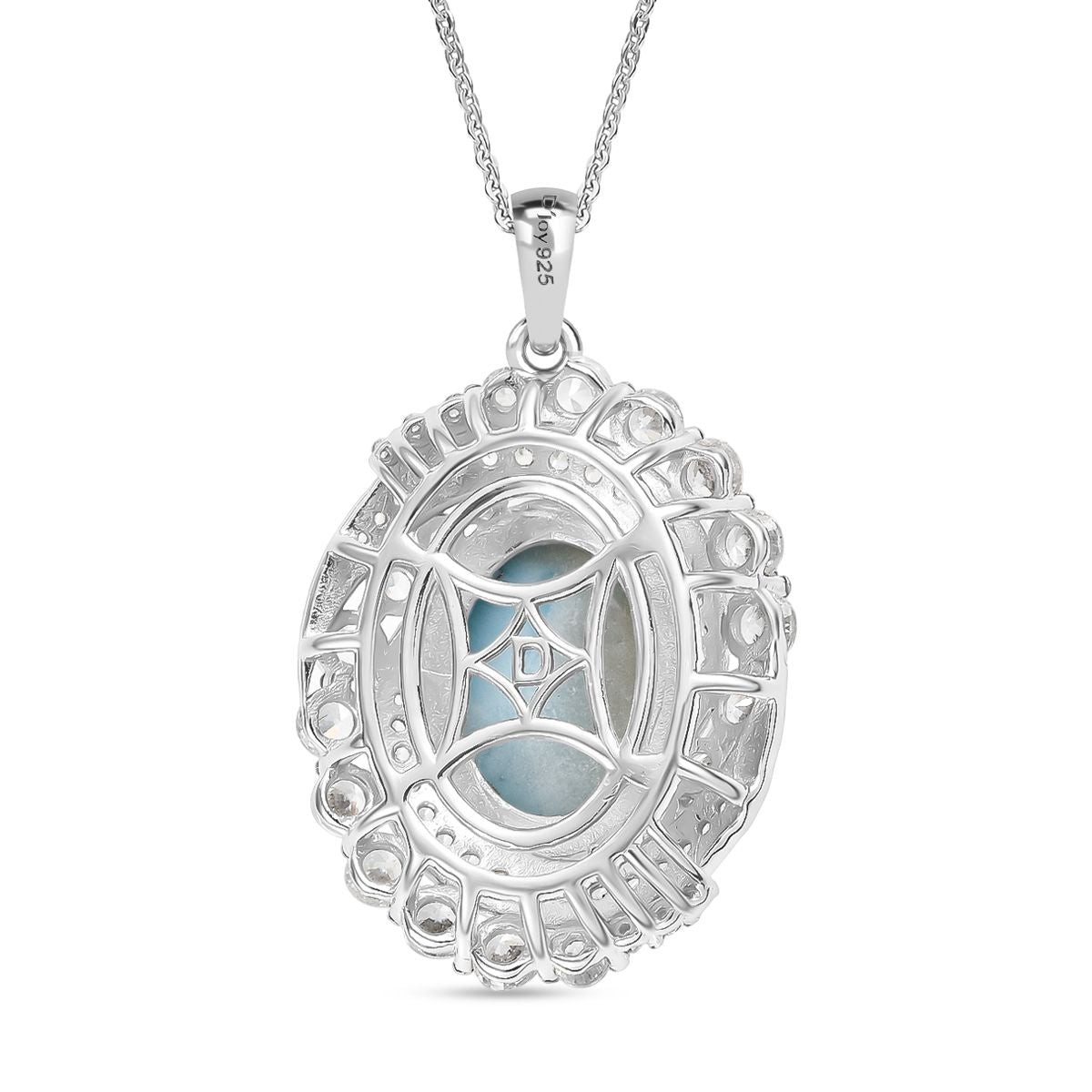 D'Joy Larimar, Weißer Zirkon Schmuckset ca. 45 cm 925 Silber rhodiniert ca. 10.59 ct