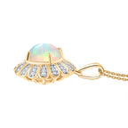 D'Joy AA Natürlicher, äthiopischer Welo Opal, Moissanit Schmuckset ca. 50 cm 925 Silber 750 Gelbgold Vermeil ca. 3.15 ct