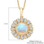 D'Joy AA Natürlicher, äthiopischer Welo Opal, Moissanit Schmuckset ca. 50 cm 925 Silber 750 Gelbgold Vermeil ca. 3.15 ct
