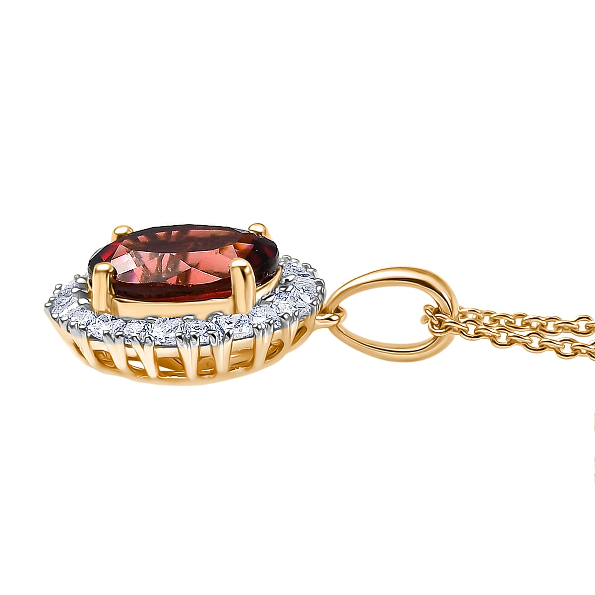 AAA Byzantinischer Turmalin, Lab Grown Diamant Schmuckset ca. 50 cm 417 Gold ca. 2,56 ct.
