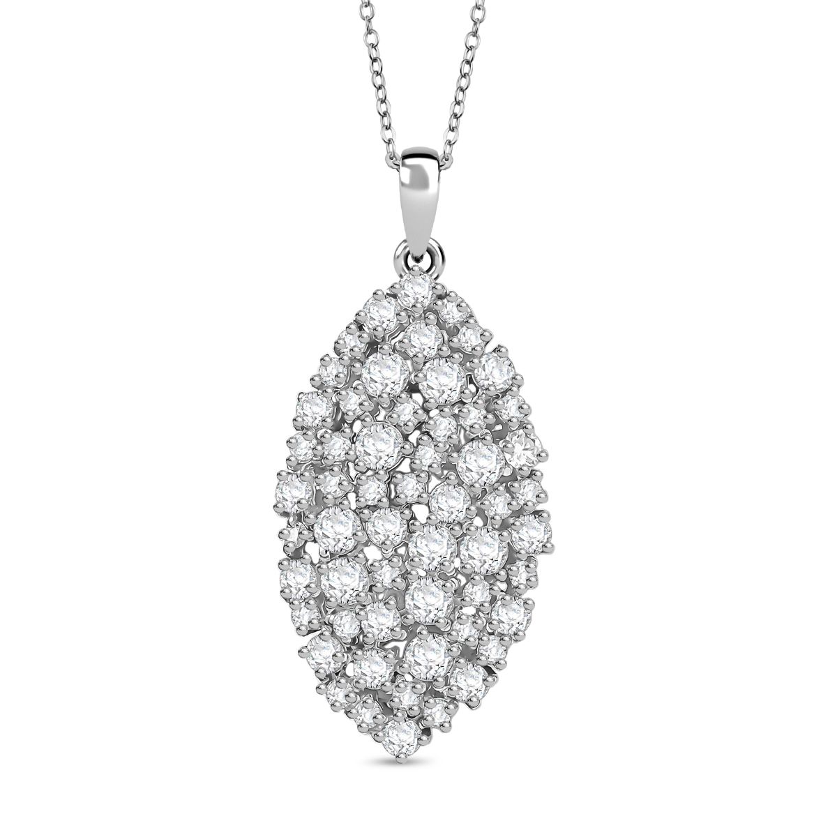 D'Joy Moissanit Schmuckset ca. 50 cm 925 Silber rhodiniert ca. 2,79 ct.