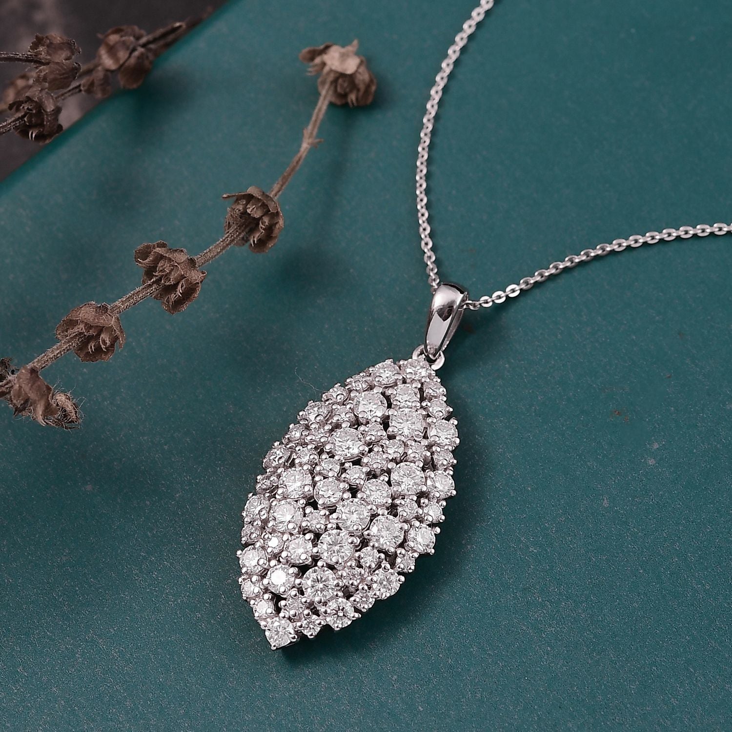 D'Joy Moissanit Schmuckset ca. 50 cm 925 Silber rhodiniert ca. 2,79 ct.