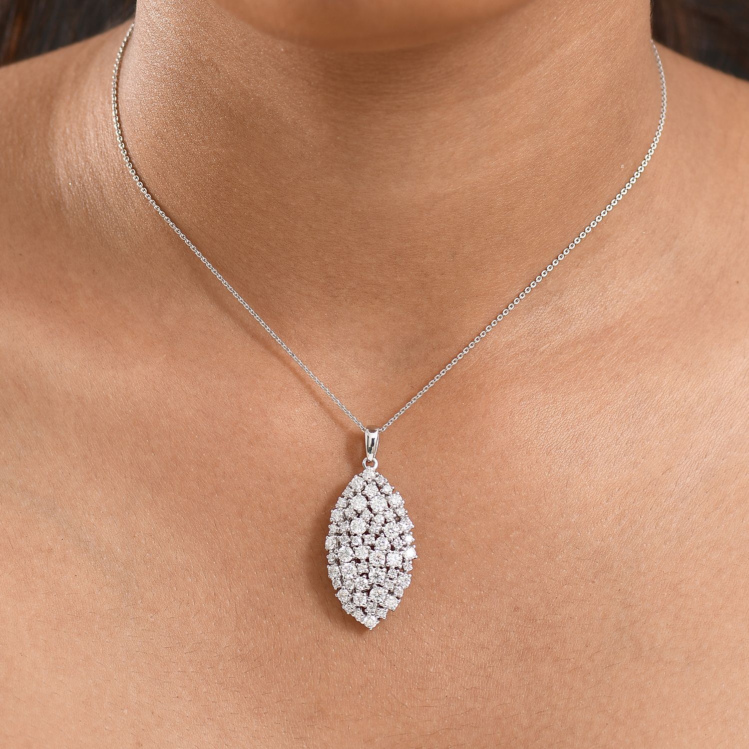 D'Joy Moissanit Schmuckset ca. 50 cm 925 Silber rhodiniert ca. 2,79 ct.