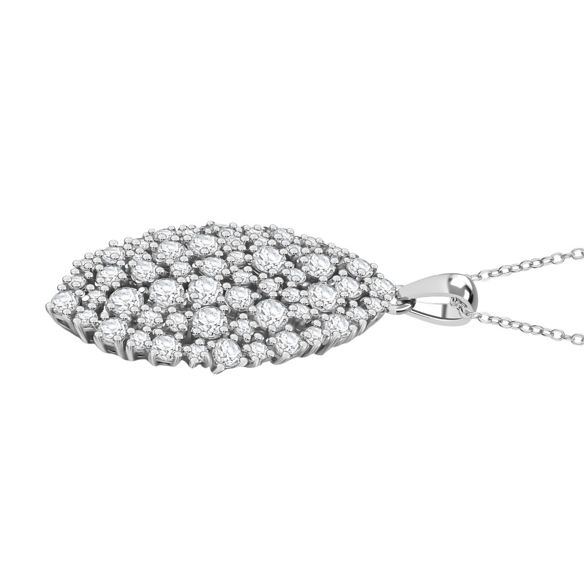 D'Joy Moissanit Schmuckset ca. 50 cm 925 Silber rhodiniert ca. 2,79 ct.