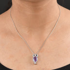 D'Joy AAA Rose De France Amethyst, Schwarzer Spinell Schmuckset ca. 50 cm 925 Silber rhodiniert ca. 4,05 ct.