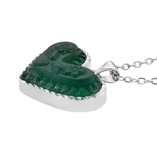Grüner Fluorit Schmuckset ca. 50 cm 316L Edelstahl ca. 20.00 ct
