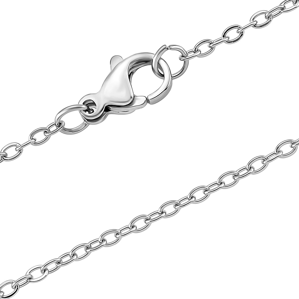 Grüner Fluorit Schmuckset ca. 50 cm 316L Edelstahl ca. 20.00 ct