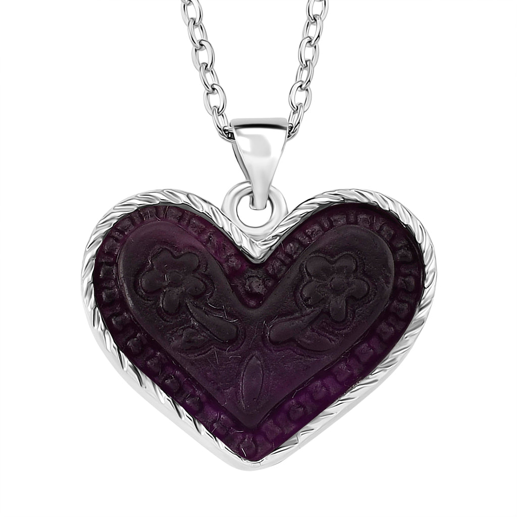Lila Fluorit Schmuckset ca. 50 cm 316L Edelstahl ca. 20.00 ct