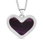 Lila Fluorit Schmuckset ca. 50 cm 316L Edelstahl ca. 20.00 ct