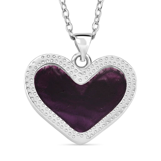 Lila Fluorit Schmuckset ca. 50 cm 316L Edelstahl ca. 20.00 ct