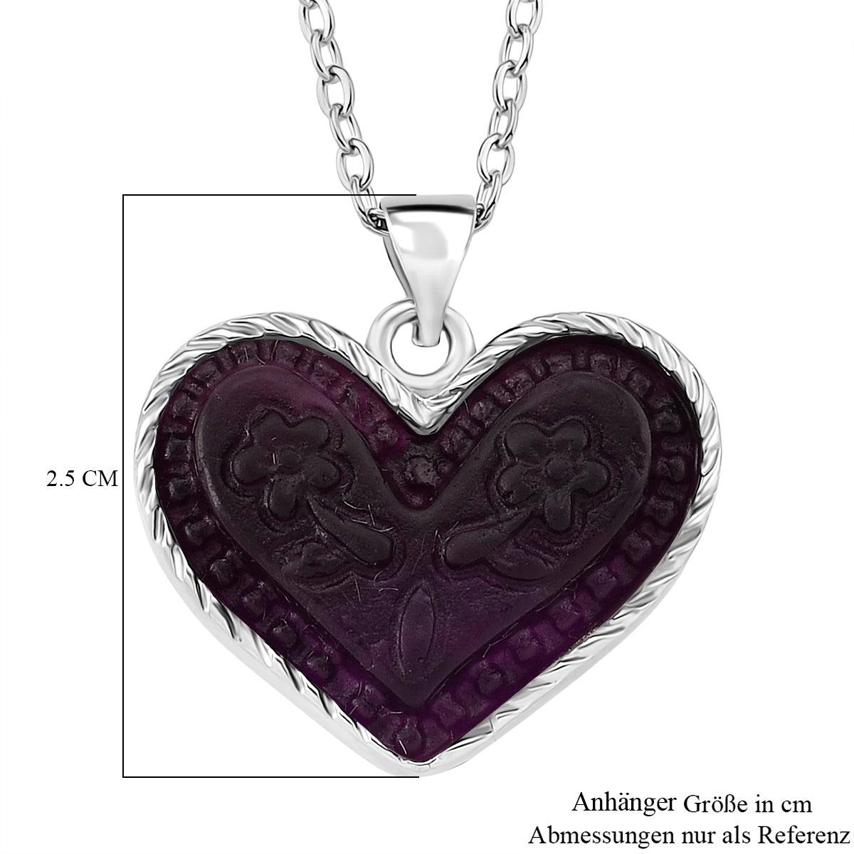 Lila Fluorit Schmuckset ca. 50 cm 316L Edelstahl ca. 20.00 ct