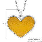 Gelber Fluorit Schmuckset ca. 50 cm 316L Edelstahl ca. 20.00 ct