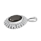 D'Joy Elite Shungit, Weißer Zirkon Schmuckset ca. 50 cm 925 Silber rhodiniert ca. 4,58 ct.