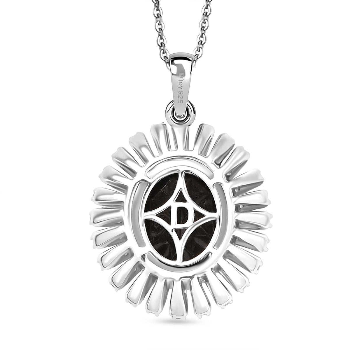 D'Joy Elite Shungit, Weißer Zirkon Schmuckset ca. 50 cm 925 Silber rhodiniert ca. 4,58 ct.