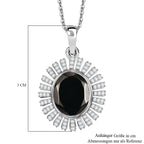 D'Joy Elite Shungit, Weißer Zirkon Schmuckset ca. 50 cm 925 Silber rhodiniert ca. 4,58 ct.