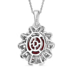 D'joy Lab Grown Padparadscha-Saphir, Weißer Zirkon Schmuckset ca. 50 cm 925 Silber rhodiniert ca. 4.02 ct