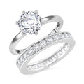 RADIANTA - 2er Set GRA zertifiziert Moissanit (D-VVS) Ring, 925 Silber rhodiniert (Größe 16.00) ca. 3.28 ct