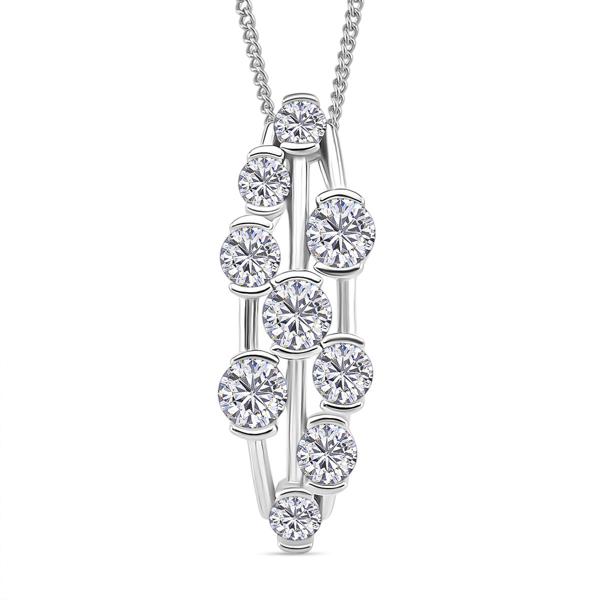RADIANTA GRA zertifiziert Moissanit (D-VVS) Schmuckset ca. 45 cm 925 Silber rhodiniert ca. 1.45 ct