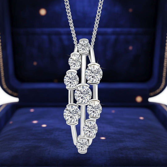 RADIANTA GRA zertifiziert Moissanit (D-VVS) Schmuckset ca. 45 cm 925 Silber rhodiniert ca. 1.45 ct