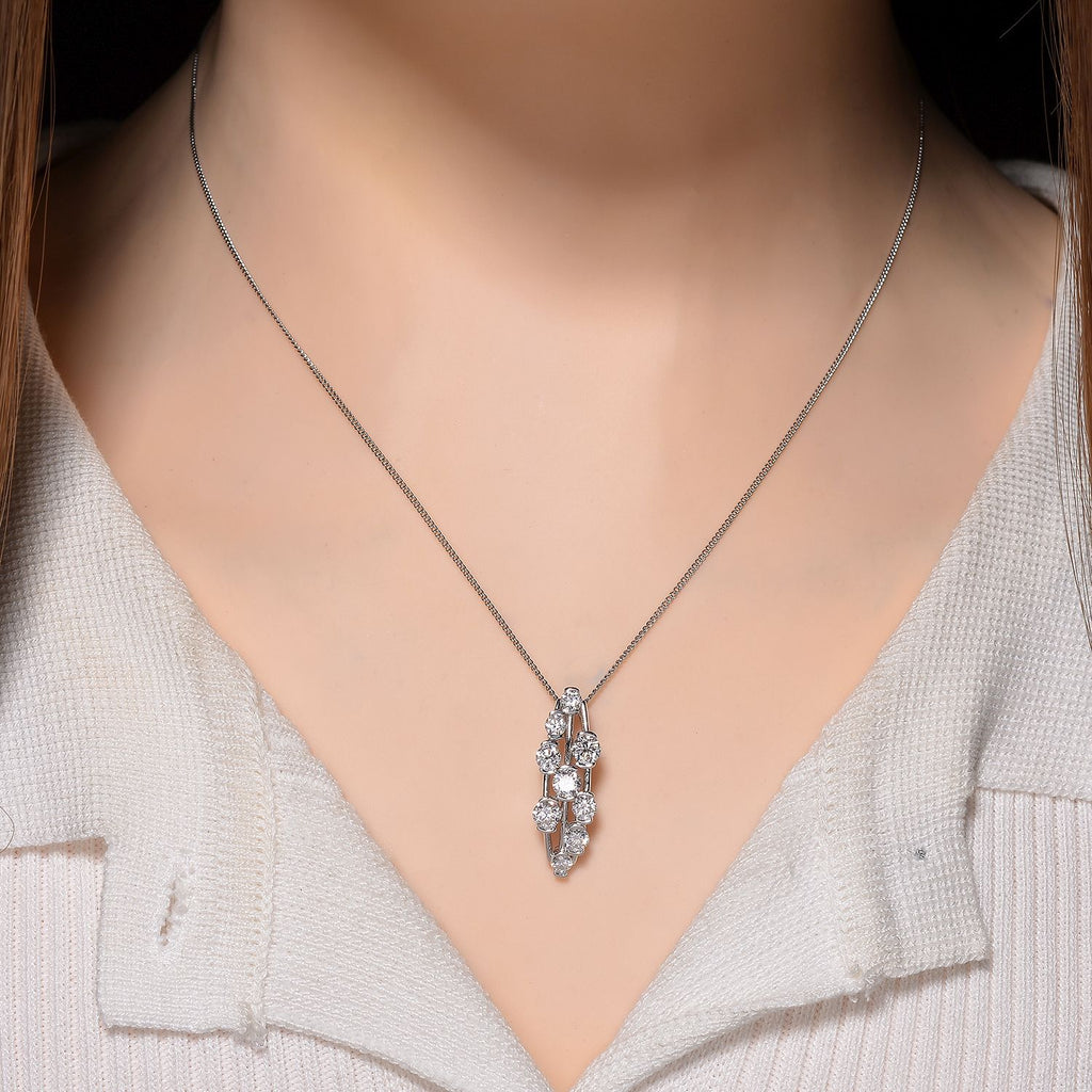 RADIANTA GRA zertifiziert Moissanit (D-VVS) Schmuckset ca. 45 cm 925 Silber rhodiniert ca. 1.45 ct