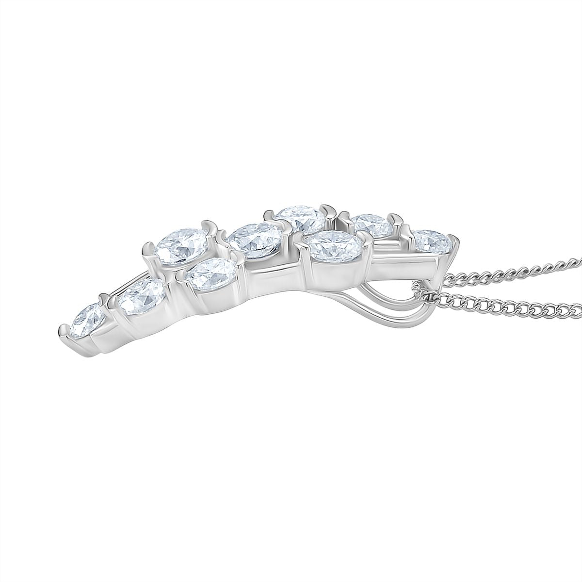 RADIANTA GRA zertifiziert Moissanit (D-VVS) Schmuckset ca. 45 cm 925 Silber rhodiniert ca. 1.45 ct
