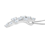 RADIANTA GRA zertifiziert Moissanit (D-VVS) Schmuckset ca. 45 cm 925 Silber rhodiniert ca. 1.45 ct