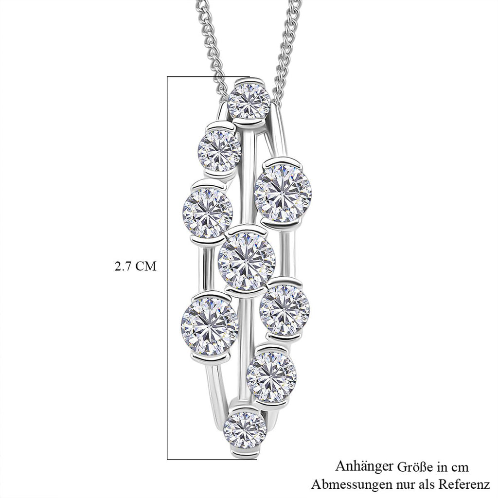 RADIANTA GRA zertifiziert Moissanit (D-VVS) Schmuckset ca. 45 cm 925 Silber rhodiniert ca. 1.45 ct