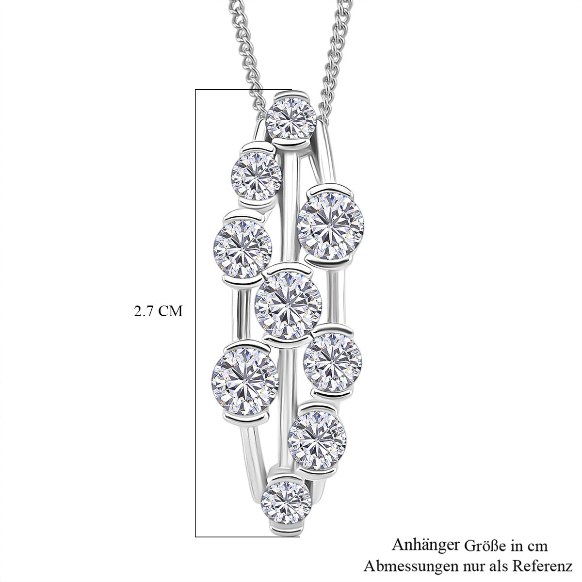 RADIANTA GRA zertifiziert Moissanit (D-VVS) Schmuckset ca. 45 cm 925 Silber rhodiniert ca. 1.45 ct