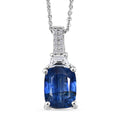 D'Joy AA Natürlicher Kaschmir-Kyanit, Weißer Zirkon Schmuckset ca. 50 cm 925 Silber rhodiniert ca. 3.17 ct