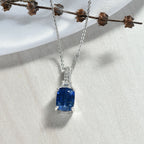 D'Joy AA Natürlicher Kaschmir-Kyanit, Weißer Zirkon Schmuckset ca. 50 cm 925 Silber rhodiniert ca. 3.17 ct
